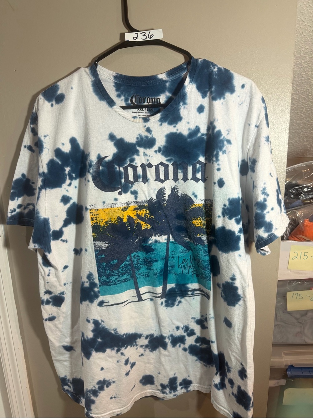 Corona White & Navy Tie-Dye Beach Graphic Tee